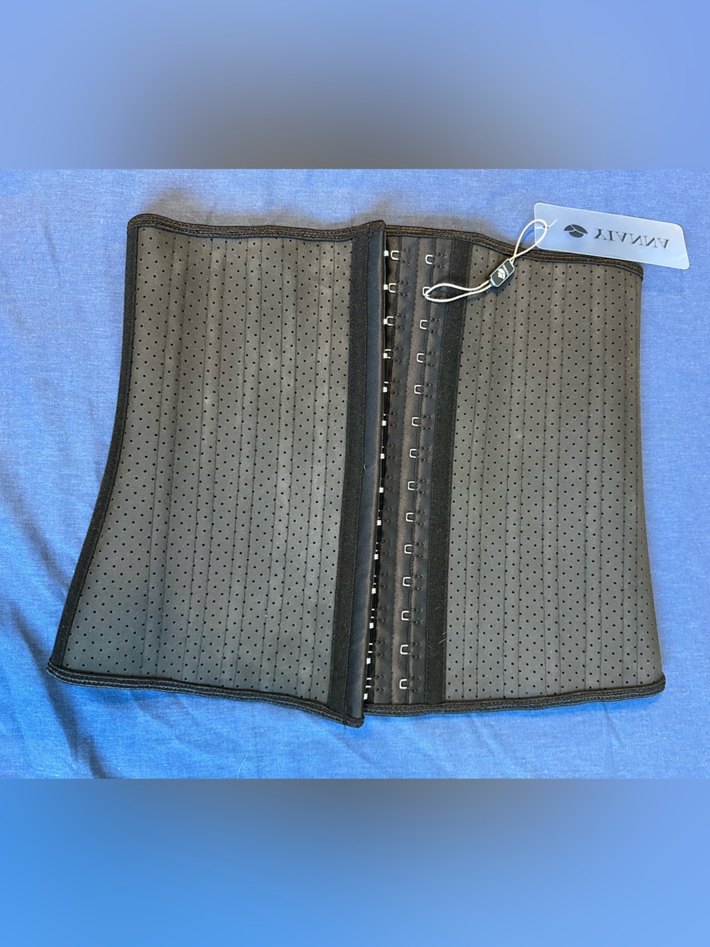 Anna Perforated Waist Trainer Corset in Black